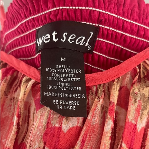 Wet Seal Red and Pink Patterned Mini Dress Size Medium - Picture 2 of 4